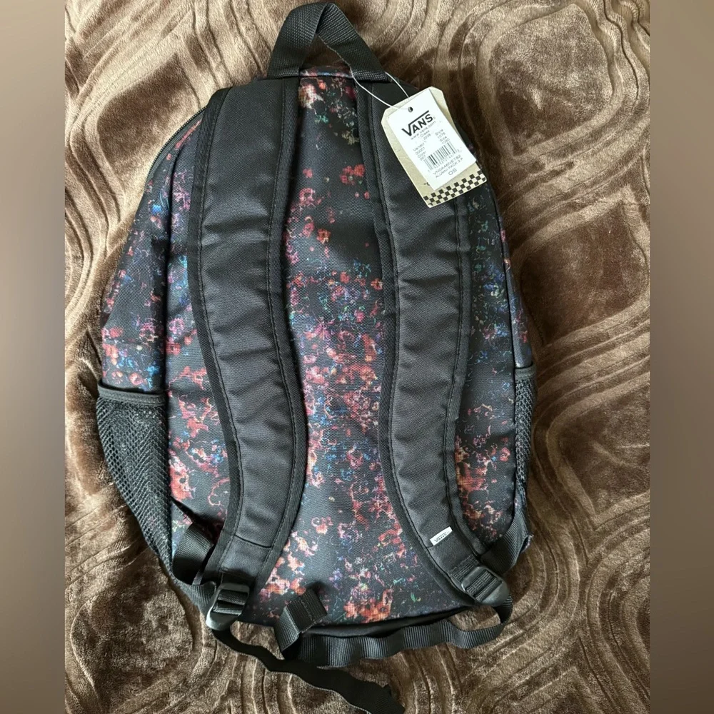Vans Alumni Backpack - Black with Multicolor Pattern NWT